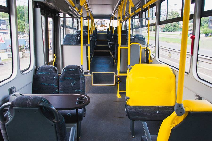 Interior do ônibus elétrico