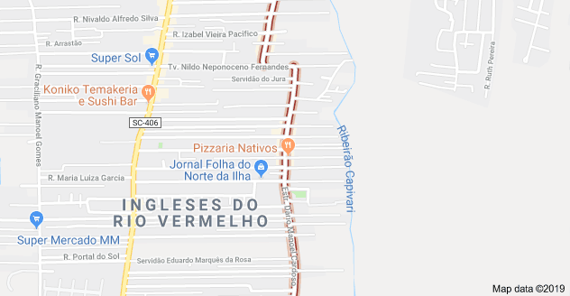 Rua Dário Manoel Cardoso nos Ingleses do Rio Vermelho