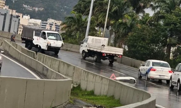 Veículo rodou sobre o elevado