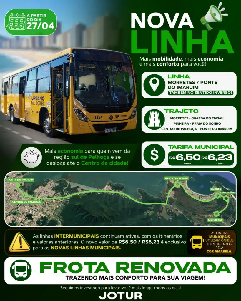Região Sul de Palhoça linha