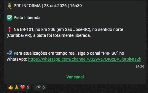 br-101 km 206 são josé rodovia liberou