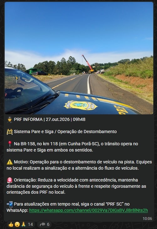 br-158 cunha porã destombamento