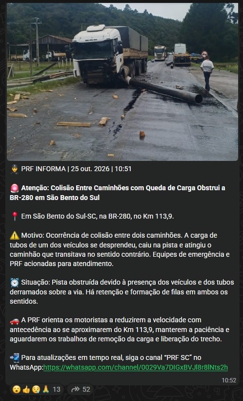 br-280 km 113 são bento sul
