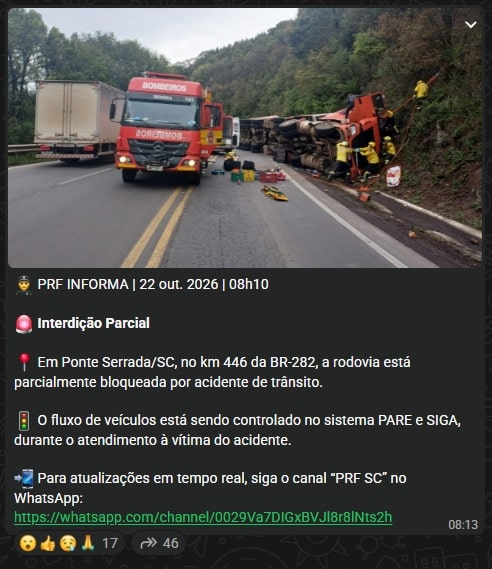 br-282 Em Ponte Serrada