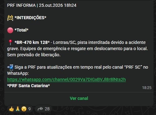 br-470 km 128 Lontras