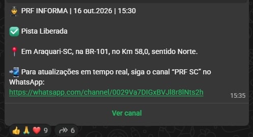 trânsito liberado em araquari